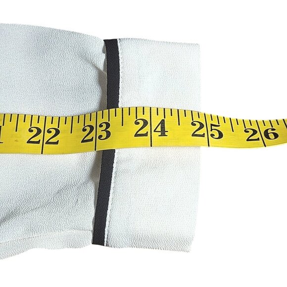 Chloe K Lace Blouse Cream Black Trim Long Sleeve L Coquette Workwear Chic - Picture 7 of 10